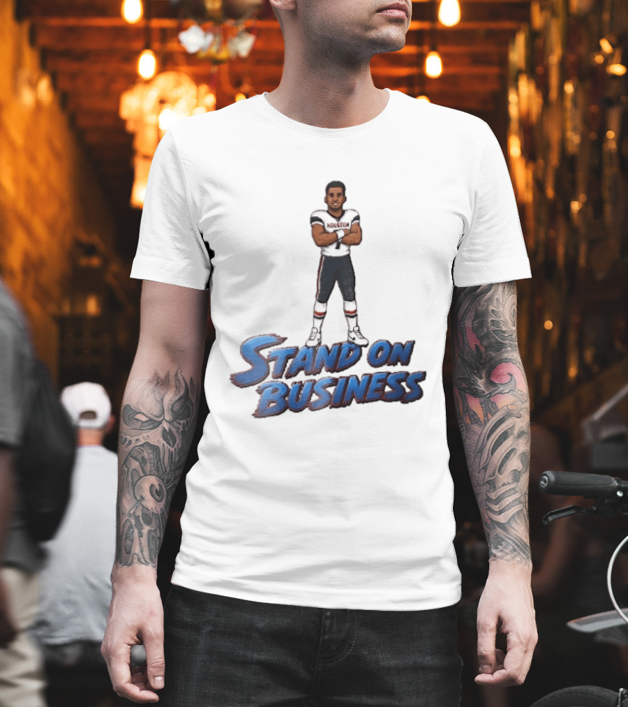 Houston Texans Stand On Business Football Player Number 7 Cartoon Caricature T-Shirt