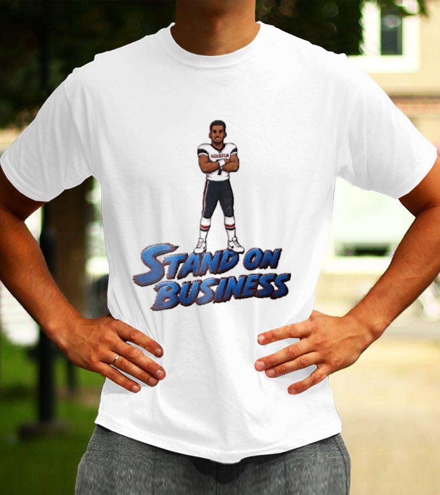 Houston Texans Stand On Business Football Player Number 7 Cartoon Caricature T-Shirt