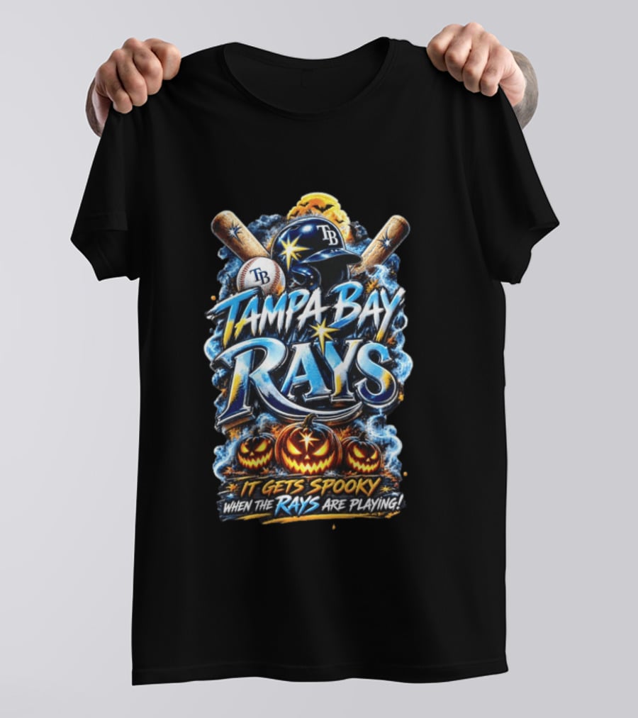 Tampa Bay Rays It Gets Spooky When The Rays Are Playing Halloween T-Shirt