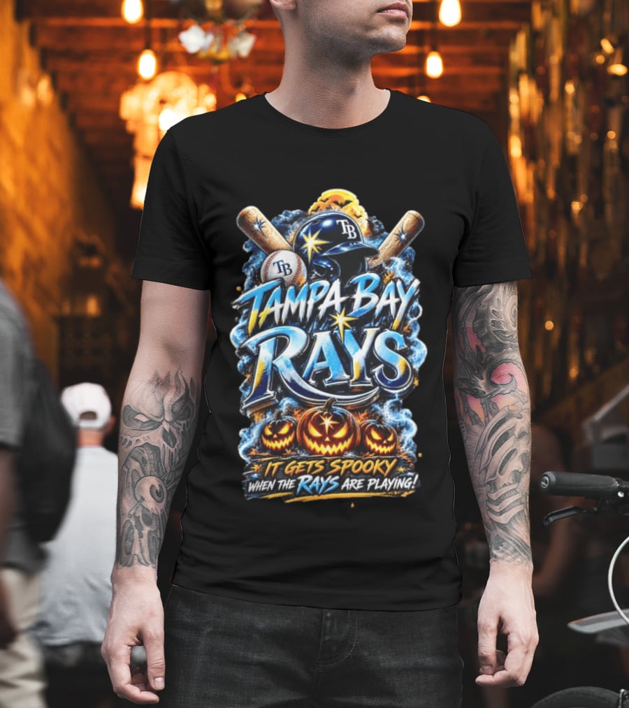 Tampa Bay Rays It Gets Spooky When The Rays Are Playing Halloween T-Shirt