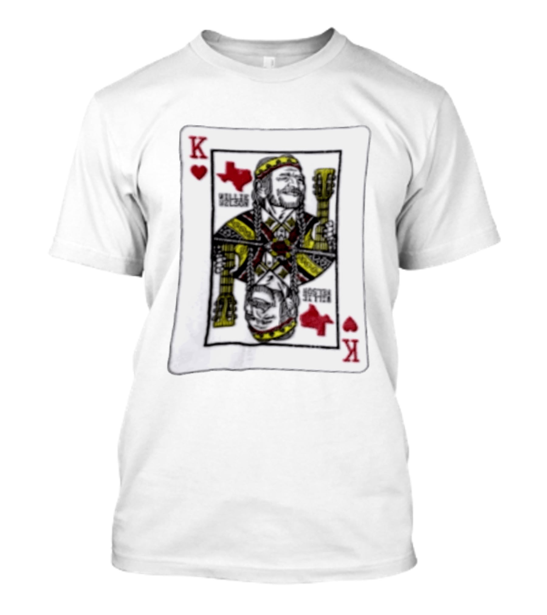 King Of Hearts Willie Nelson Texas Playing Card T-Shirt