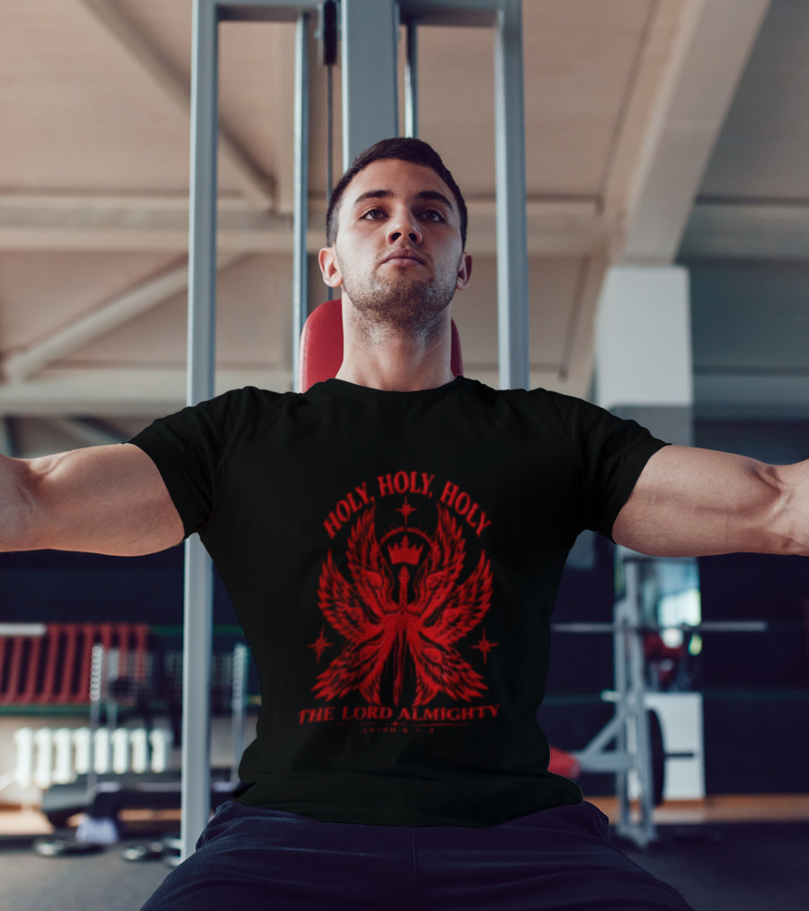 Holy Holy Holy The Lord Almighty Isaiah 6:2 3 Seraphim Angel Wings T-Shirt