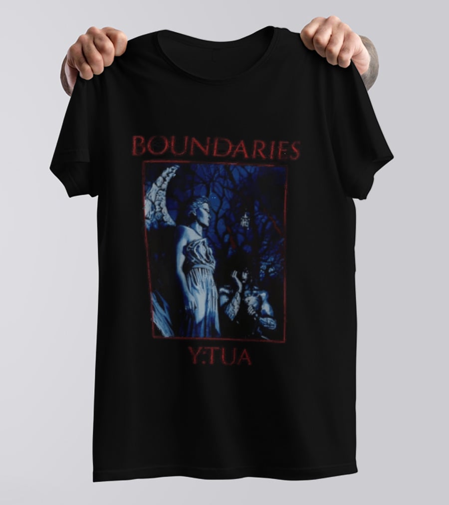 Boundaries YTUA Angel Statue And Dark Forest T-Shirt