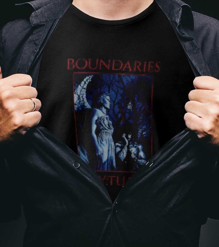 Boundaries YTUA Angel Statue And Dark Forest T-Shirt