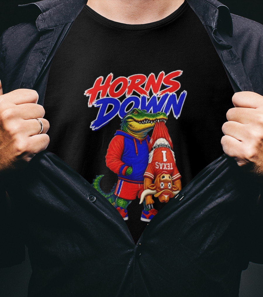 Horns Down Florida Gators Holding Texas Longhorns T-Shirt