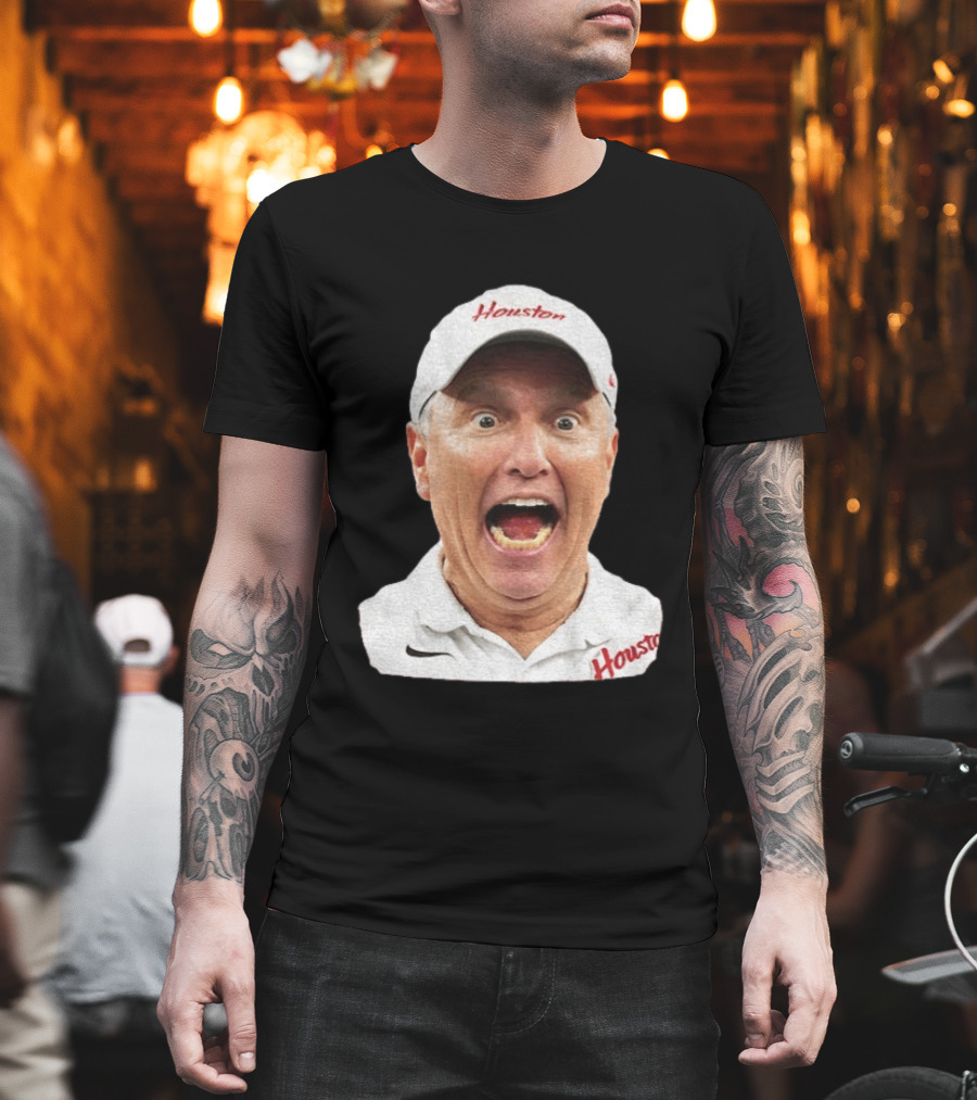 Houston Coach Willie Fritz Screaming UH Cougars T-Shirt