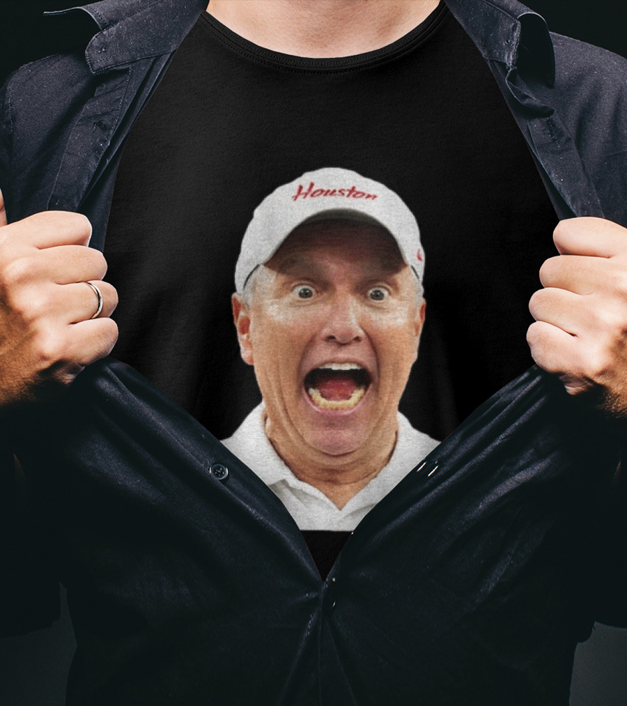Houston Coach Willie Fritz Screaming UH Cougars T-Shirt