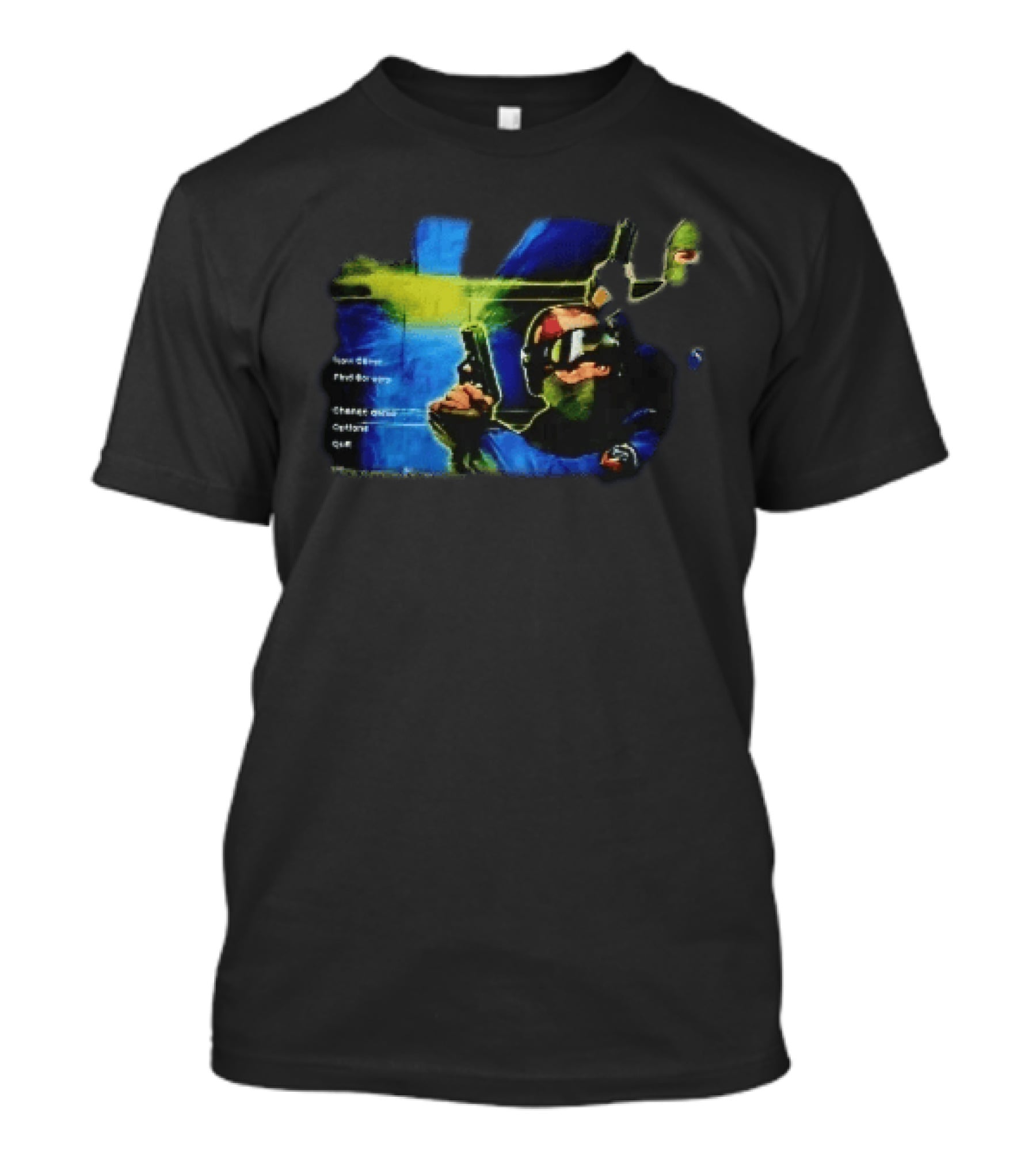 Counter Strike New Game Find Servers Change Options Quit Tactical Soldiers Guns Main Menu Screen T-Shirt