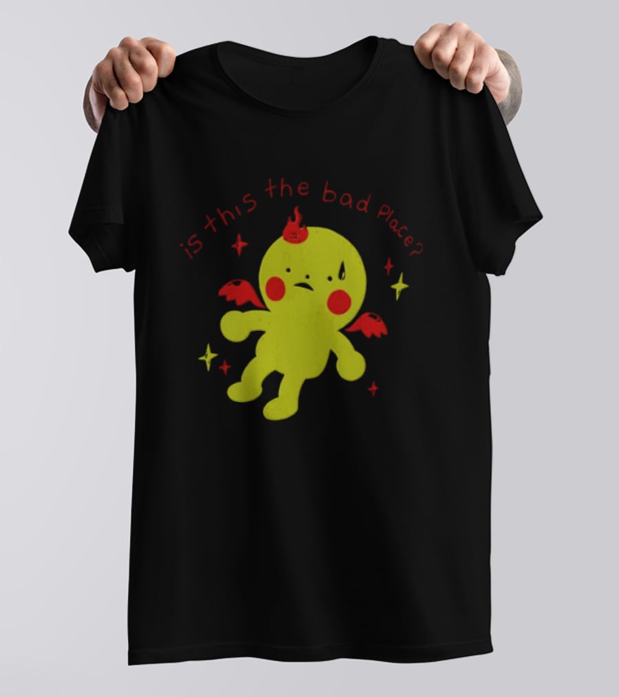 Is This The Bad Place Demon Creature Red Wings Yellow T-Shirt