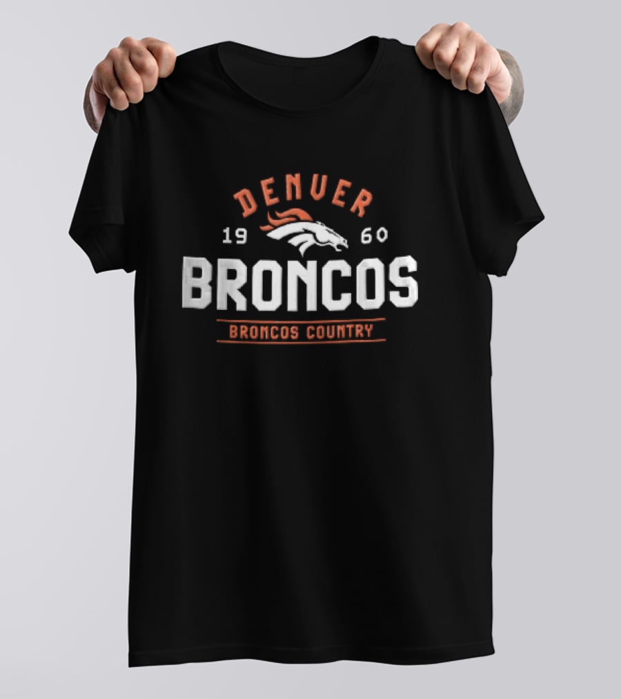 Denver Broncos 1960 White Horse Head Broncos Country T-Shirt