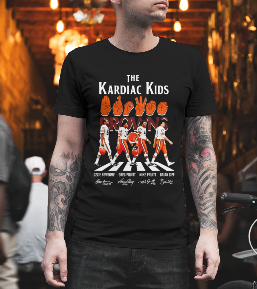 The Kardiac Kids Browns Ozzie Newsome Greg Pruitt Mike Pruitt Brian Sipe Abbey Road T-Shirt