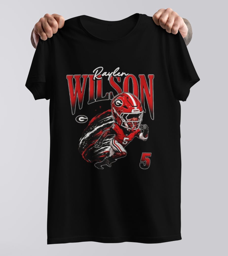 Raylen Wilson Georgia Bulldogs NCAA Football Caricature Fan Gear T-Shirt