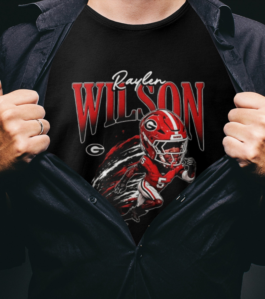 Raylen Wilson Georgia Bulldogs NCAA Football Caricature Fan Gear T-Shirt