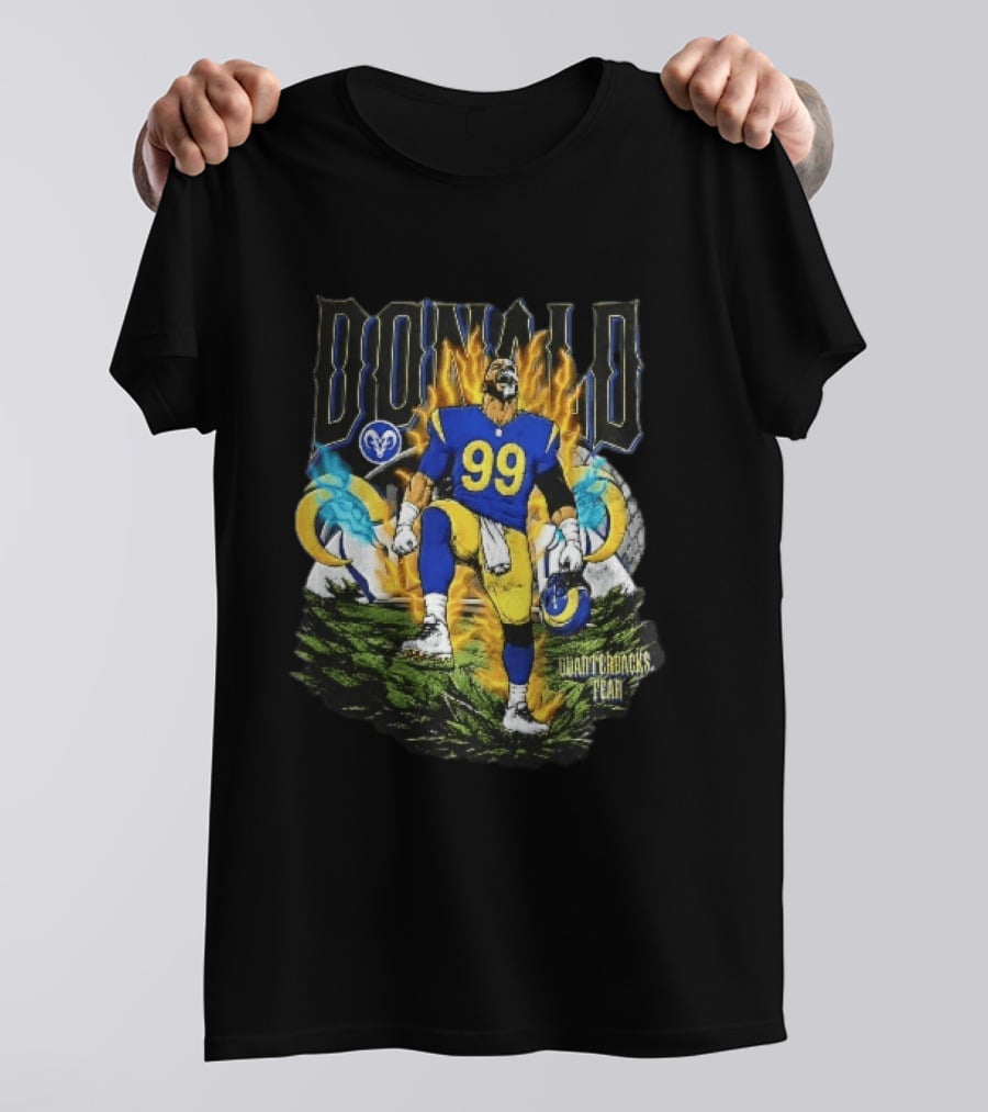 Los Angeles Rams Donald Fiery Aura Number 99 Quarterbacks Fear T-Shirt