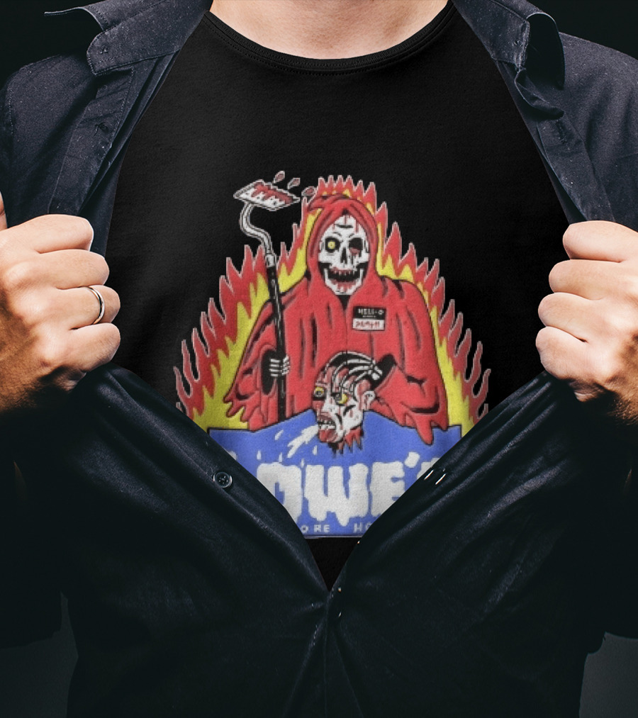 Lowes Before Hoes Hell O Death Grim Reaper Severed Head Paint Roller Cartoon T-Shirt