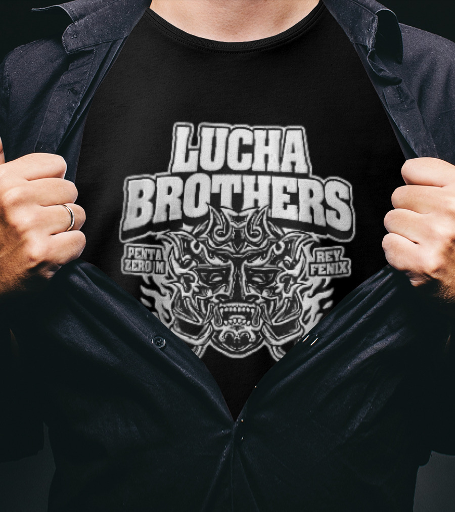 Lucha Brothers Penta Zero M Rey Fenix Horned Luchador Mask T-Shirt