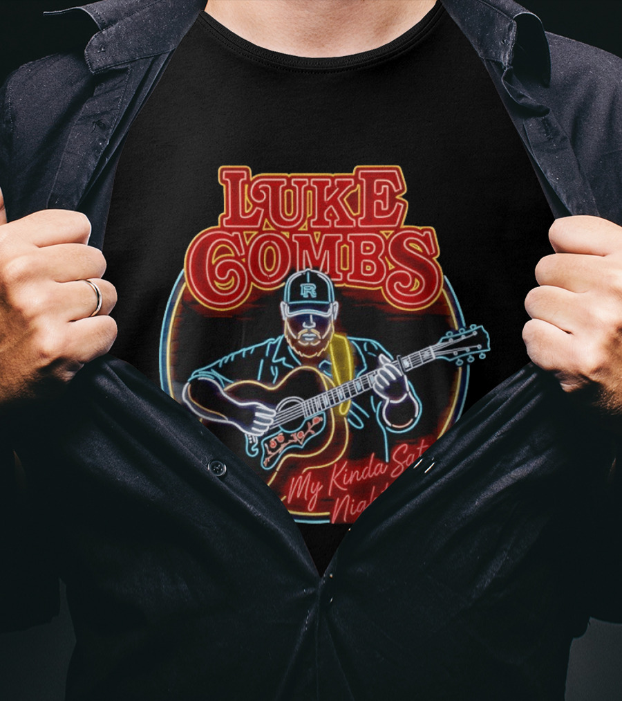 Luke Combs My Kinda Saturday Night Tour 2026 Guitarist Neon T-Shirt