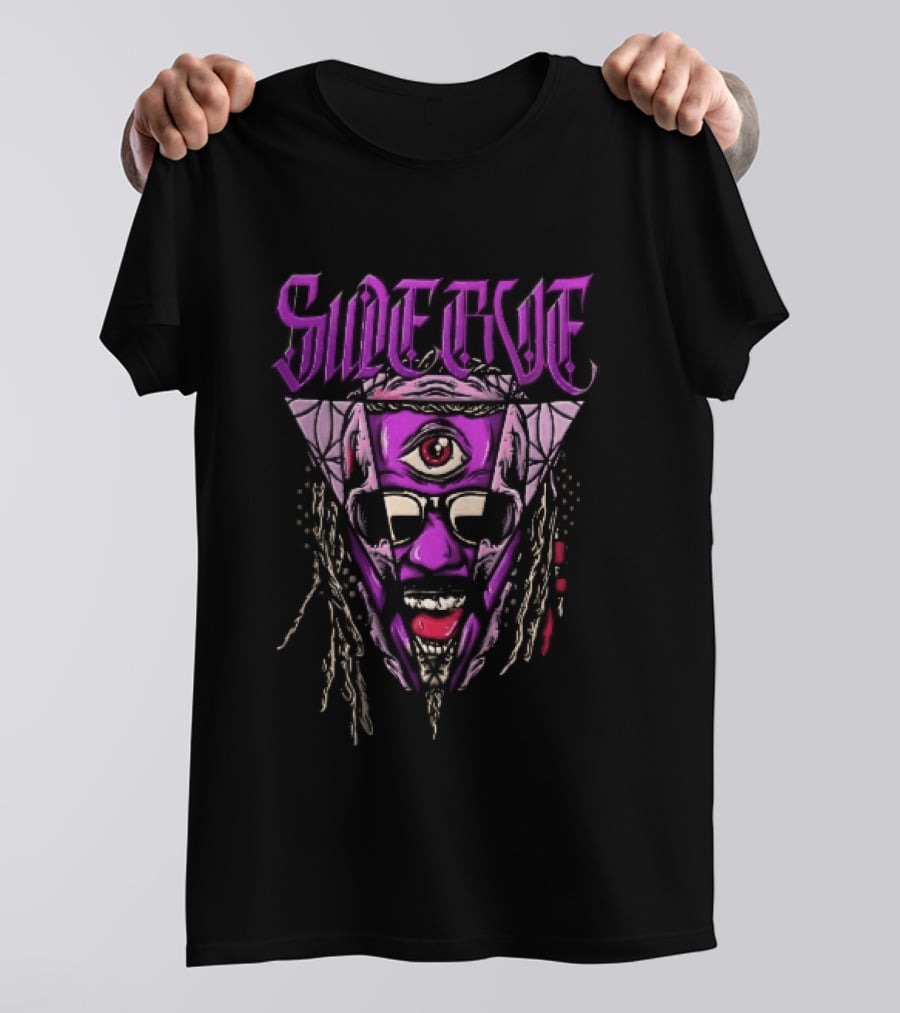 Swerve Psychedelic Third Eye Skull Dreadlocks Sunglasses T-Shirt