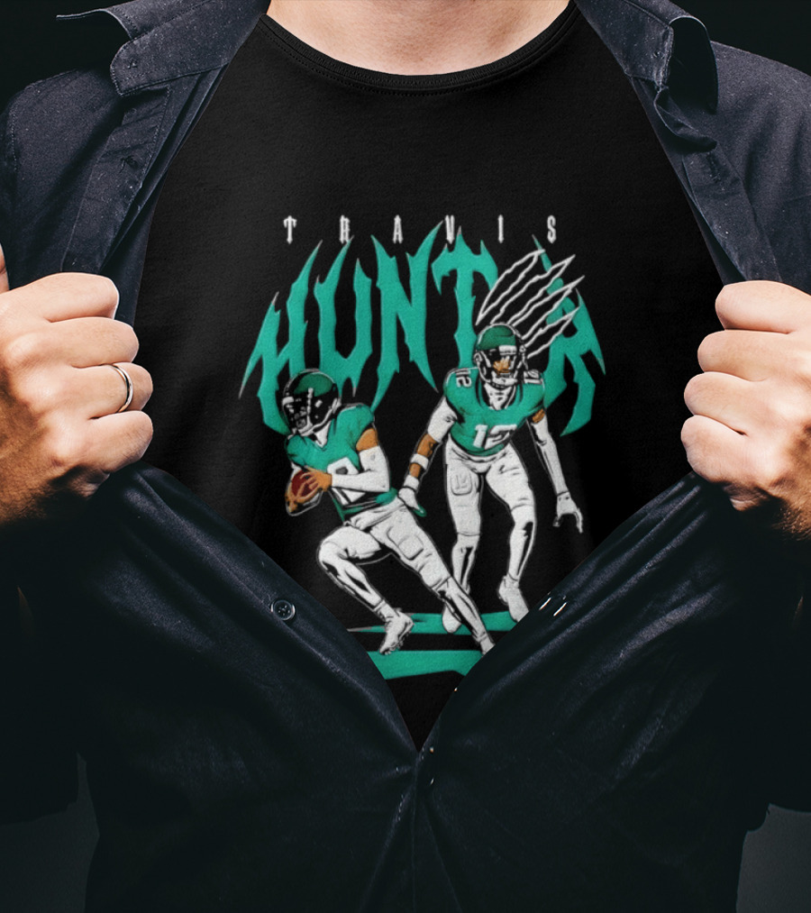 Travis Hunter Jacksonville Jaguars Hunter Two Way Football Player Duo T-Shirt