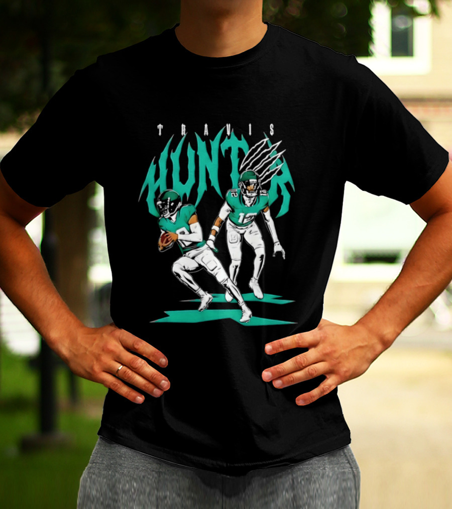 Travis Hunter Jacksonville Jaguars Hunter Two Way Football Player Duo T-Shirt