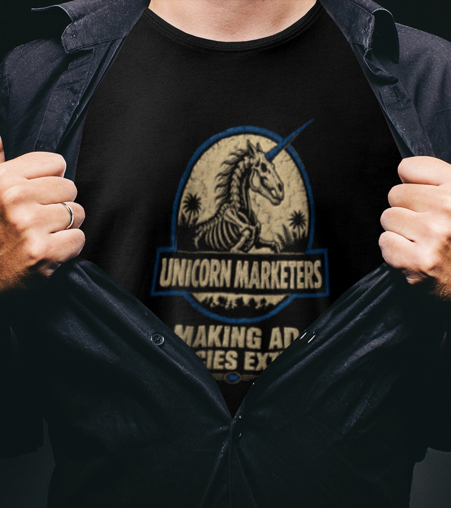 Unicorn Marketers Making Ad Agencies Extinct Skeleton Unicorn T-Shirt