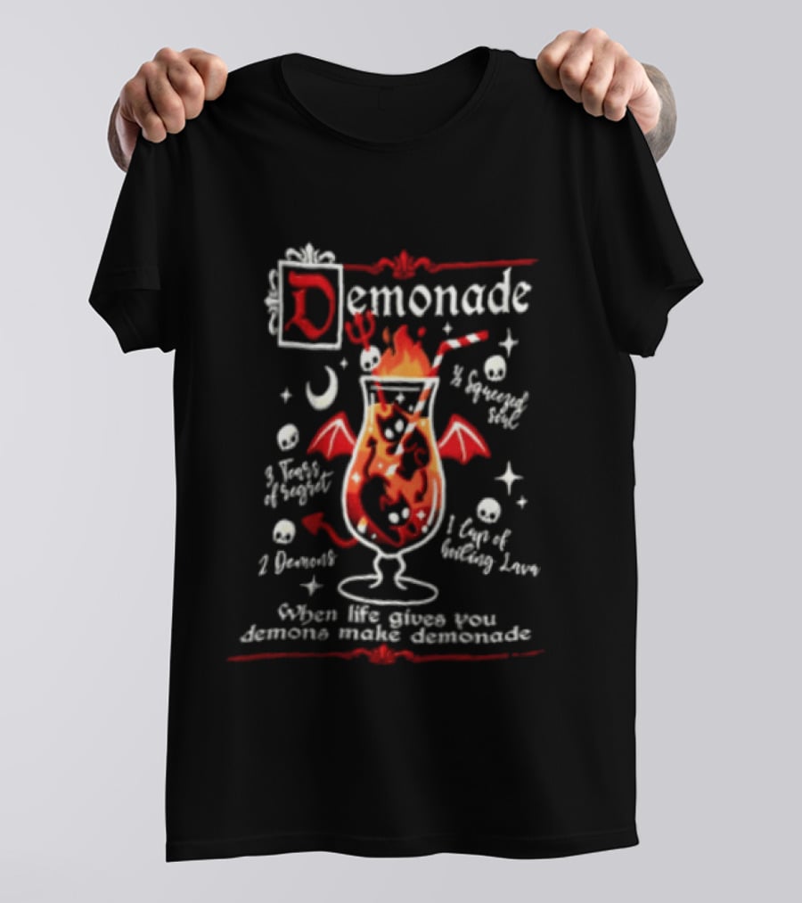 Demonade Spicy Drink With Occult Humor And Fire T-Shirt