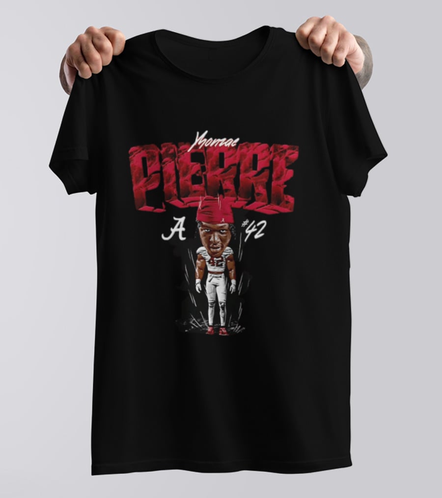 Yhonzae Pierre Alabama Crimson Tide #42 Football Player T-Shirt