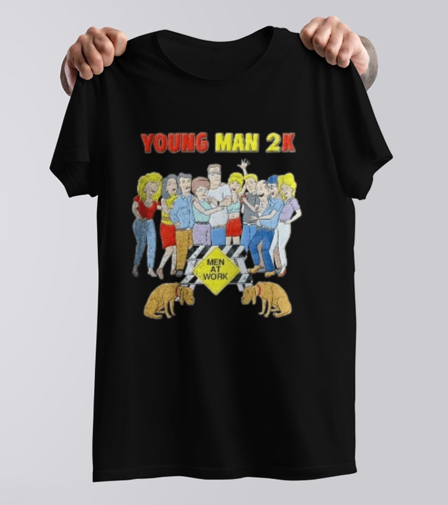 Young Man 2k Men At Work King Of The Hill Characters Crew T-Shirt