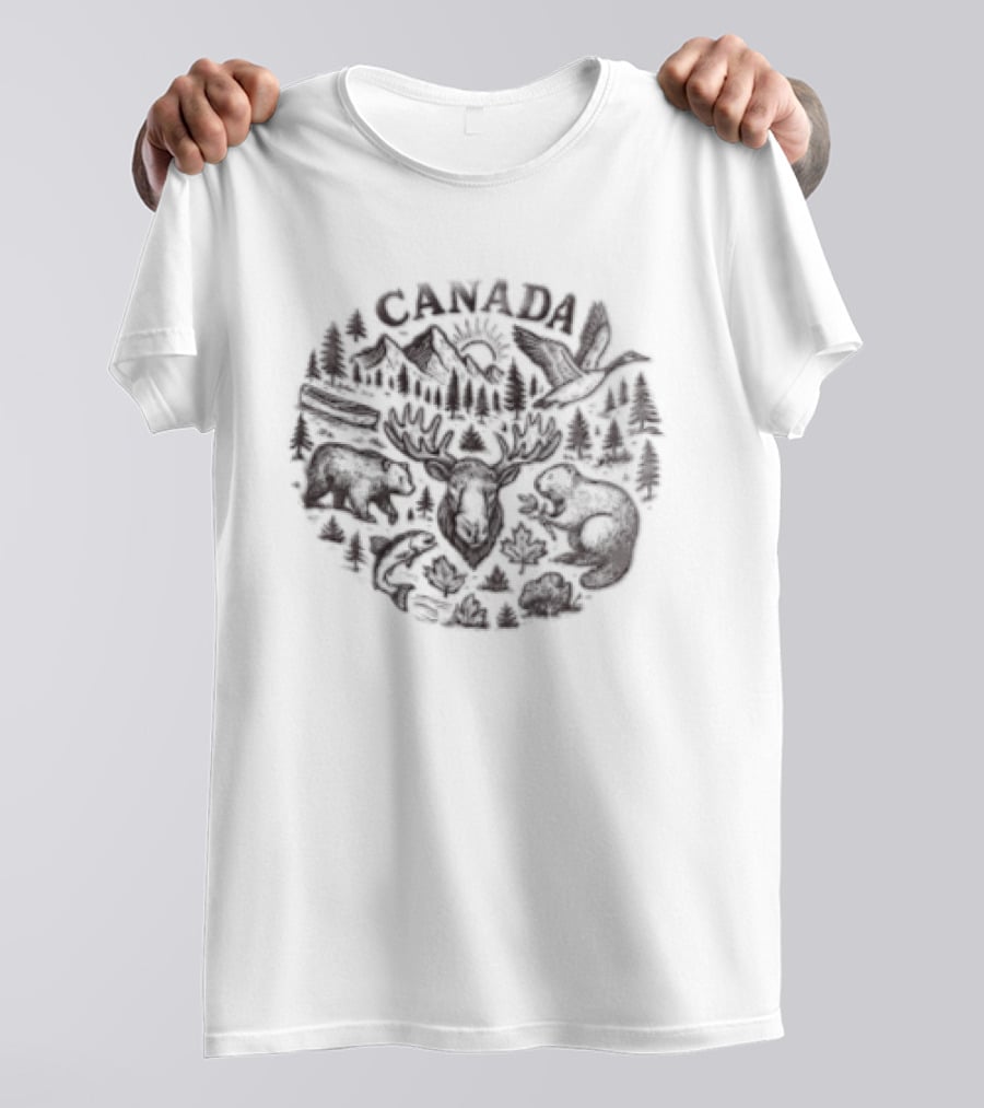 Canada Moose Bear Beaver Goose Wildlife Nature T-Shirt