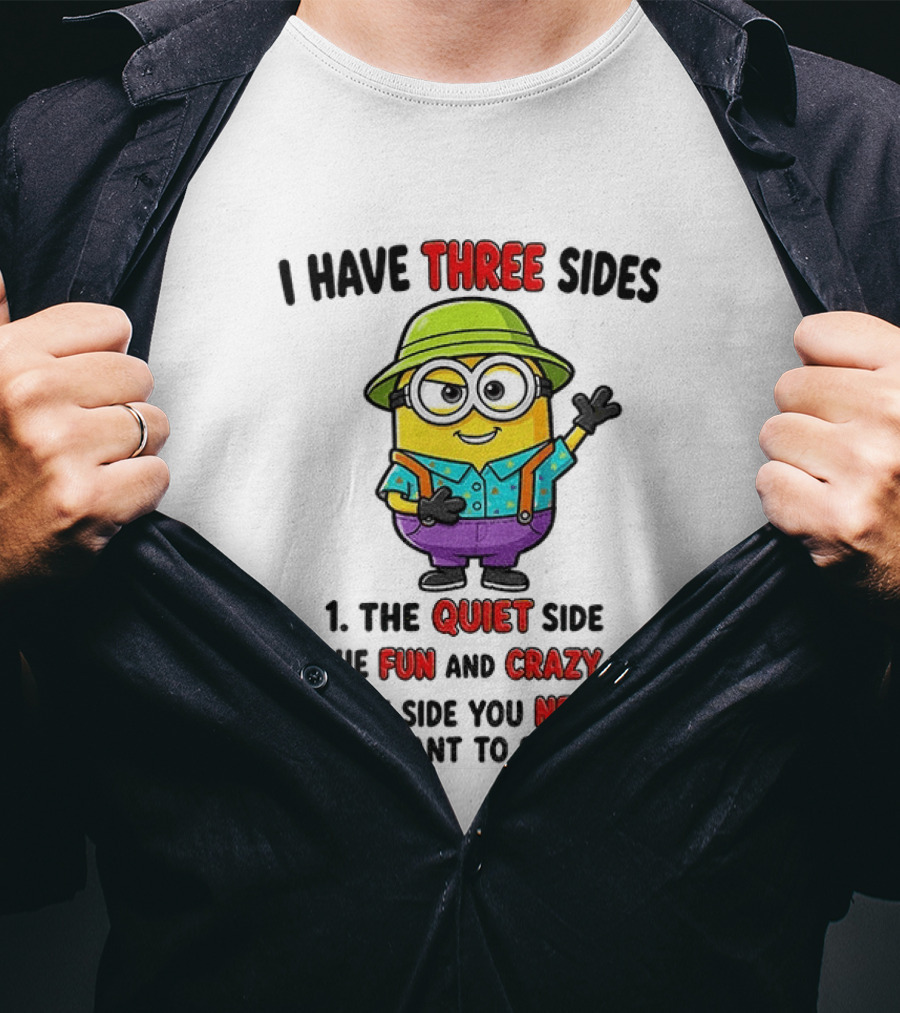 Minion I Have Three Sides The Quiet Fun Crazy Never Want To See T-Shirt