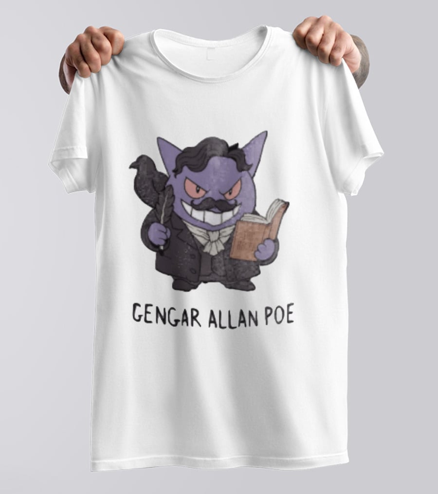 Gengar Allan Poe The Raven Literary Mashup T-Shirt