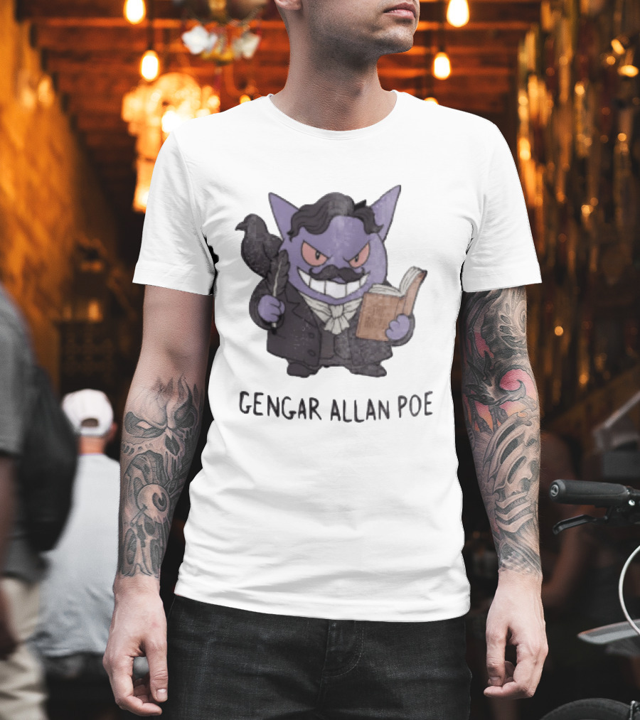 Gengar Allan Poe The Raven Literary Mashup T-Shirt