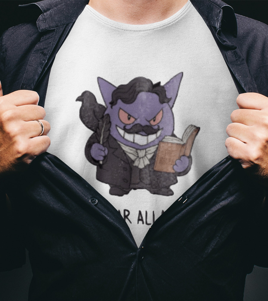 Gengar Allan Poe The Raven Literary Mashup T-Shirt