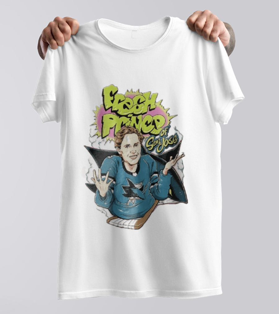 San Jose Sharks NHL Fresh Prince Cartoon Caricature Teal Hockey Jersey T-Shirt