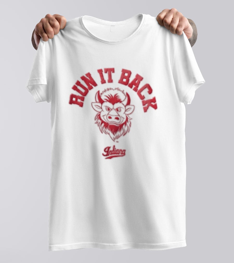 Run It Back Indiana Football Bold Red Bull T-Shirt