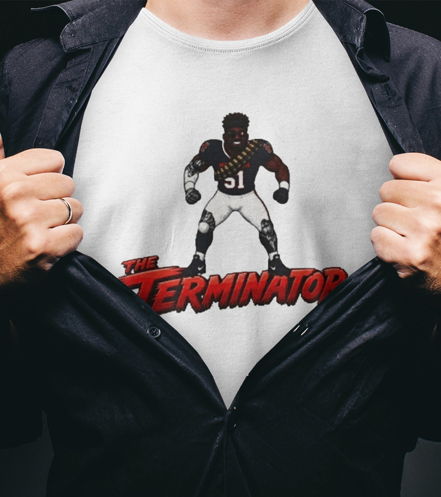 Streets Of Swarm Will Anderson Jr. The Terminator 51 Football Star Cartoon T-Shirt