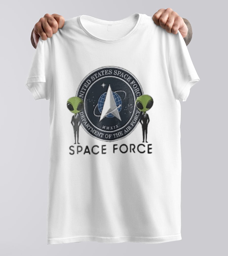 United States Space Force Department Of The Air MMXIX Green Aliens Suits T-Shirt
