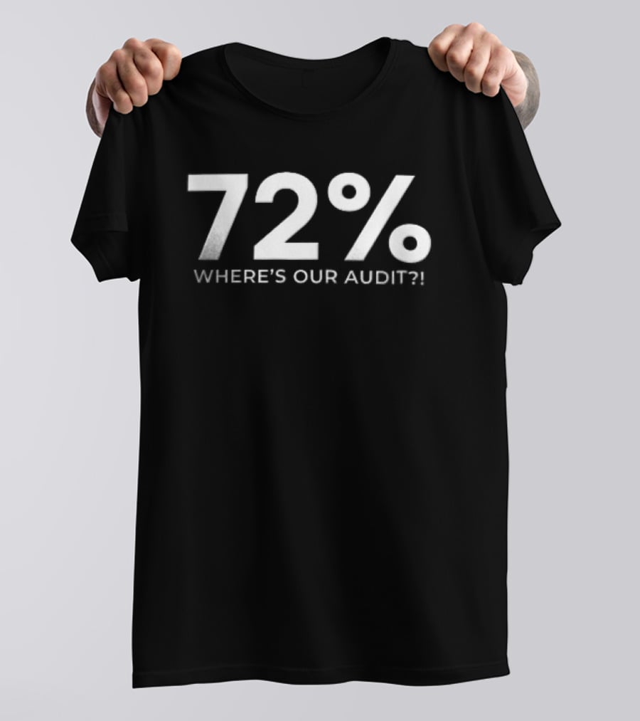 72 Percent Where's Our Audit T-Shirt