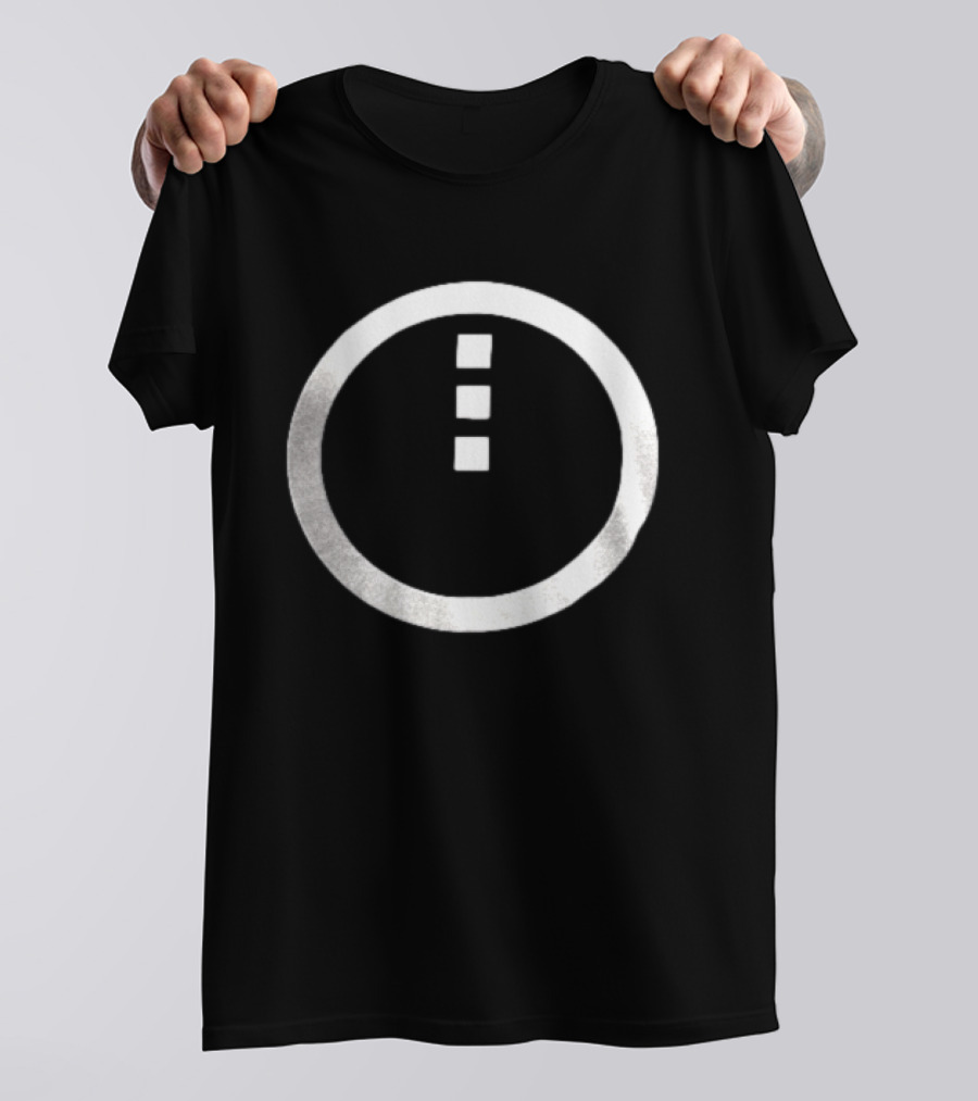 Circle Enclosing Three Vertical Stacked Squares T-Shirt