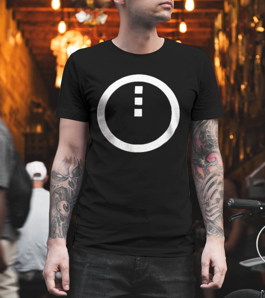 Circle Enclosing Three Vertical Stacked Squares T-Shirt