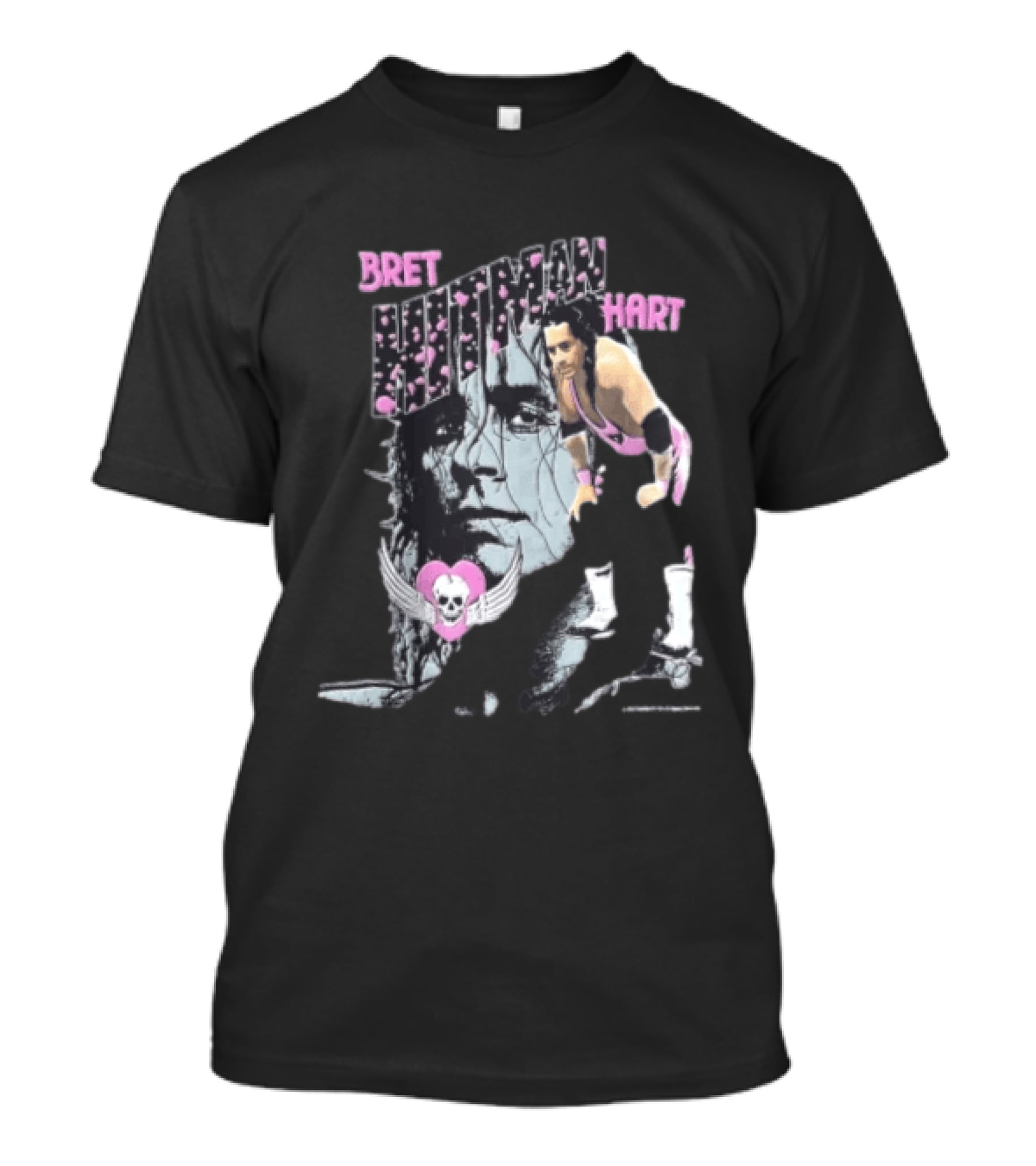 Bret Hart Hitman WWE Wrestling Skull Wings Boots T-Shirt