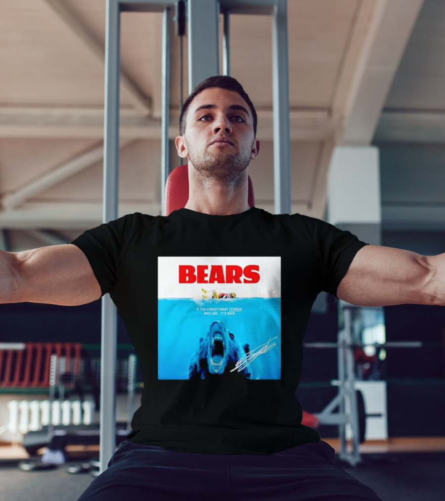 BEARS Caleb Williams Green Bay Packers Player Swimming Bear If You Forgot What Terror Was Like It's Back Chicago Bears T-Shirt