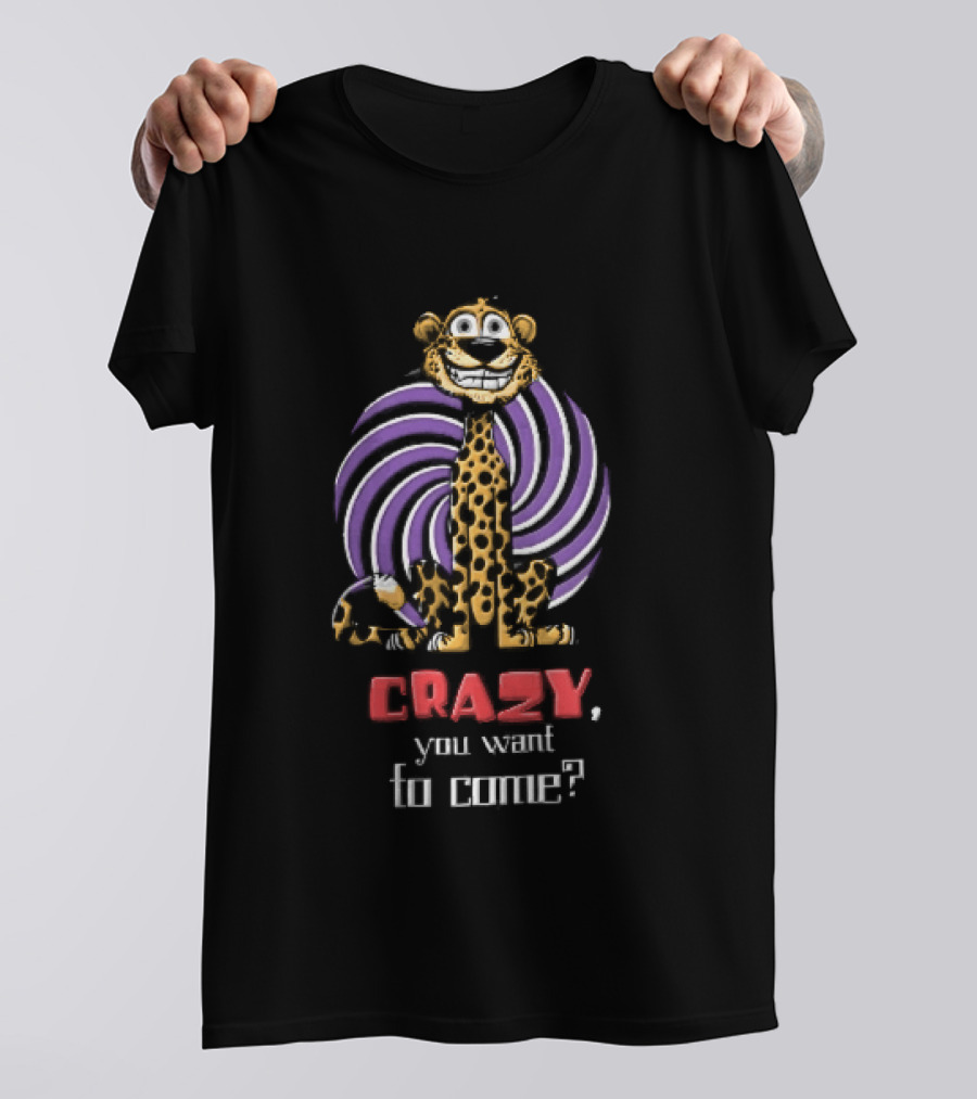 Crazy Leopard You Want To Come Question Mark T-Shirt