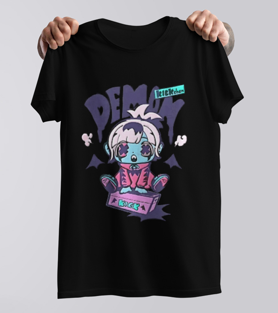 Demon Kick Cartoon Cute Character Pastel Punk Aesthetic T-Shirt