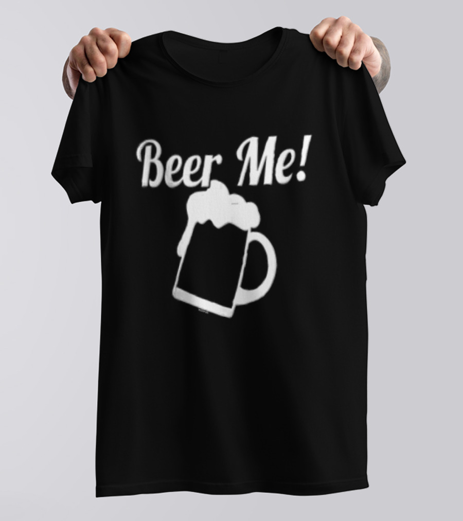 Beer Me Drinking Novelty Black Cotton T-Shirt