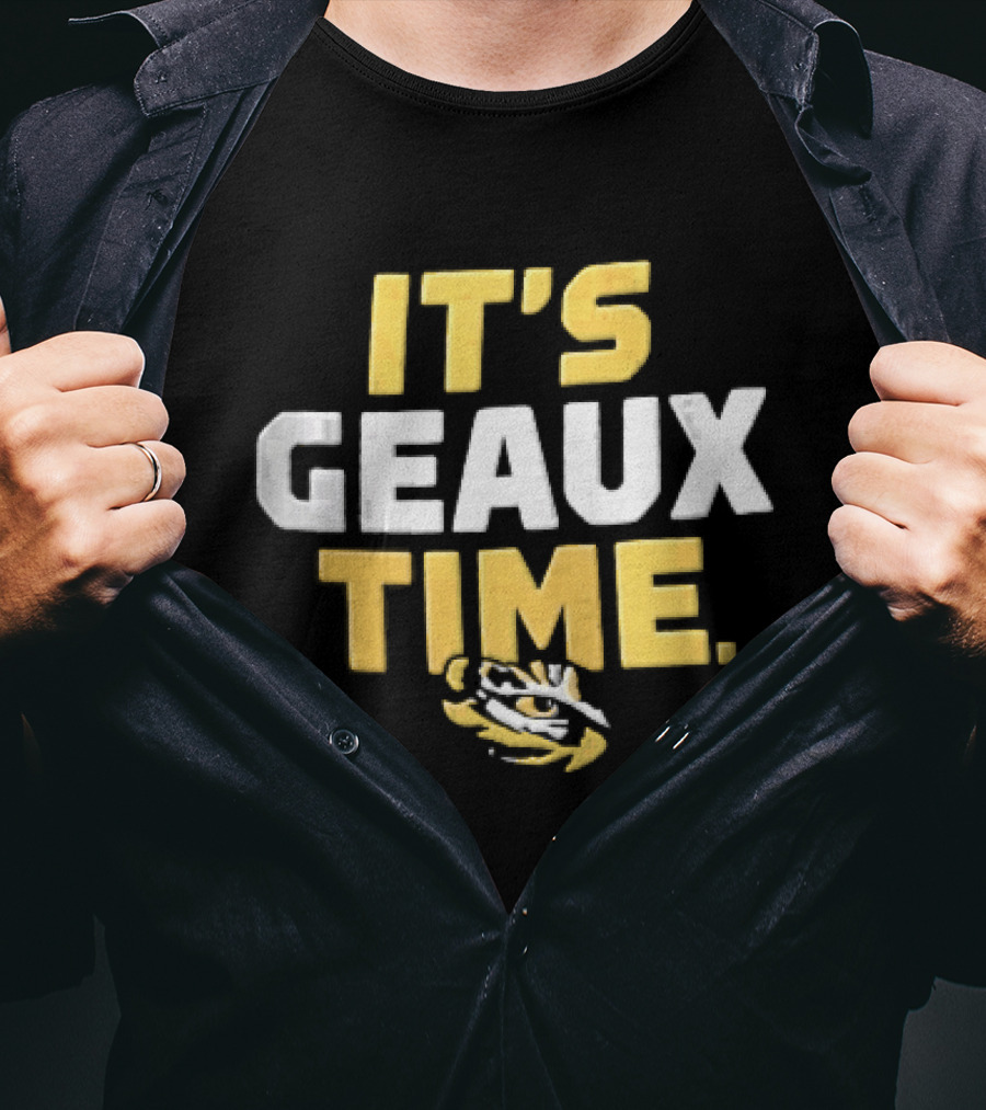 LSU Tigers It's Geaux Time Yellow White Block Eye T-Shirt