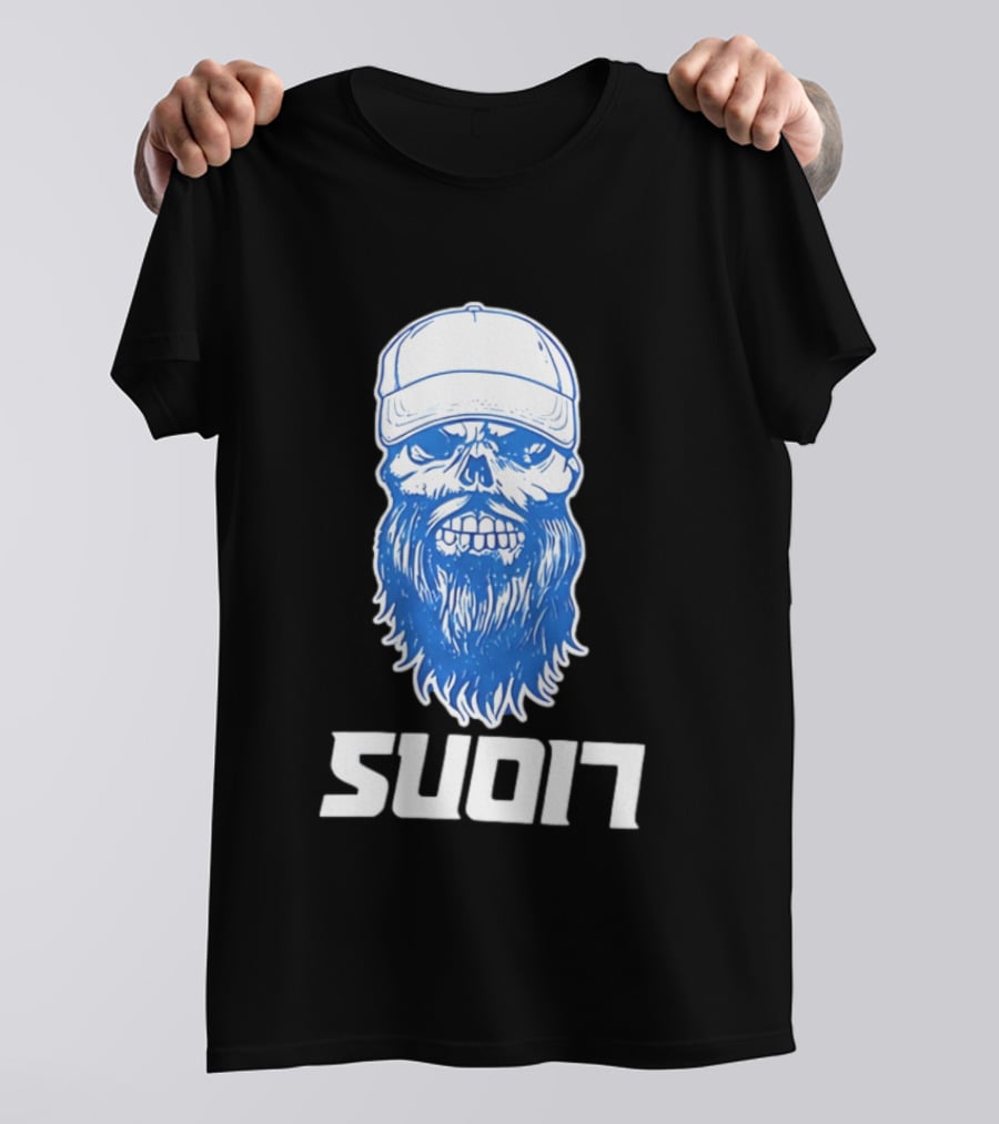 Luke Combs Skull Cap Beard Detroit Lions SUD17 T-Shirt