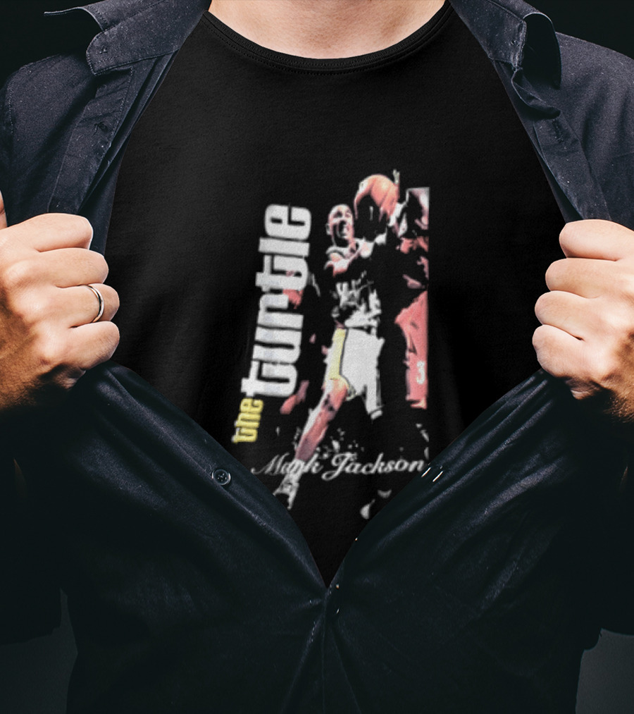 Mark Jackson The Turtle Basketball Slam Vintage Style Sports Action T-Shirt