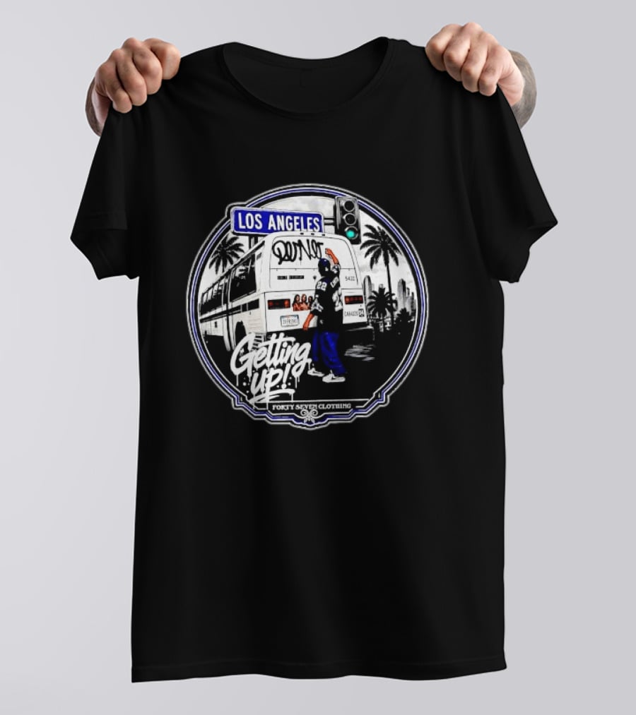 Los Angeles Getting Up Graffiti Dallas Cowboys Forty Seven Clothing T-Shirt