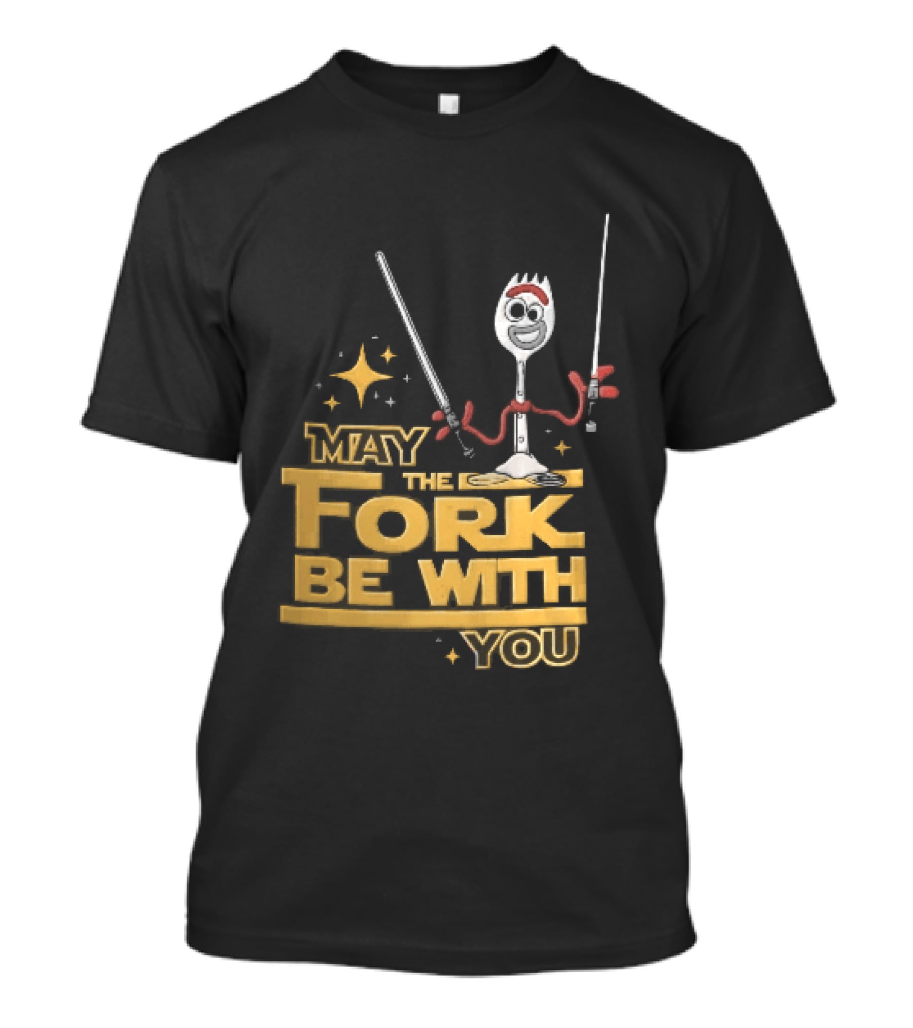 May The Fork Be With You Spork Wielding Lightsabers T-Shirt